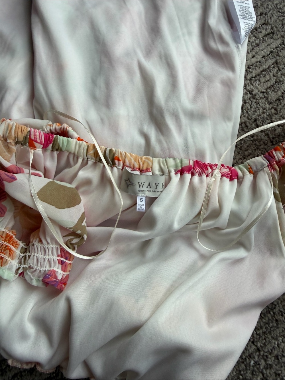 Wayf Cream Floral Off-Shoulder Mini Dress | Cottagecore - Picture 10 of 11